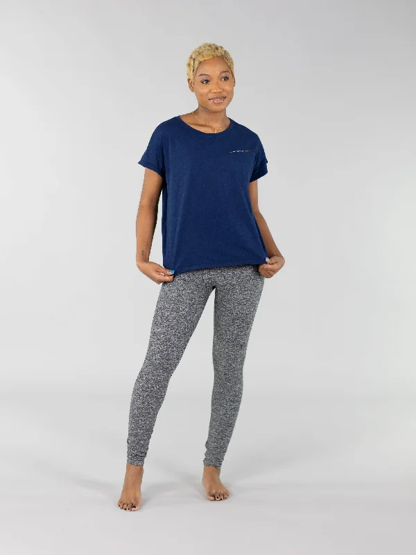 Urban Style Promotions CorePower Yoga Navy Cap Short Sleeve Top