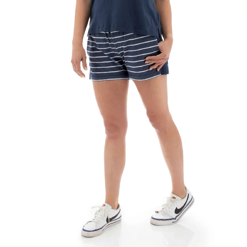 Charming Everyday Clothing For Women Savita Short In Insignia Blue Stripe