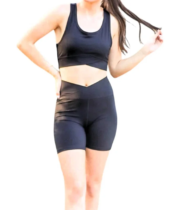 High-Fashion Women's Clothing Racerback Longline Set In Black