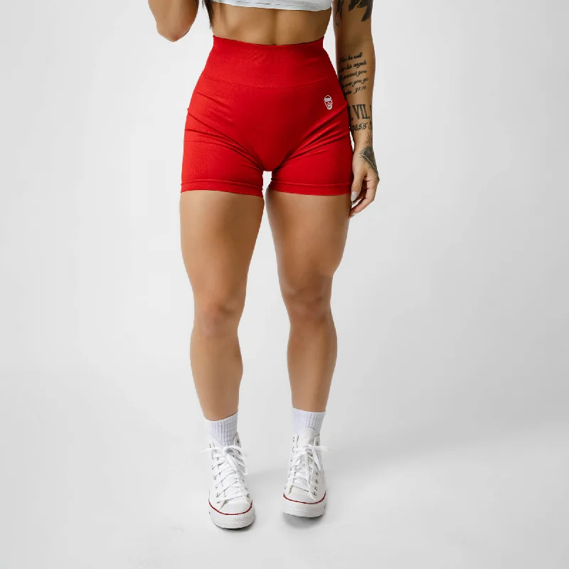 Affordable Women's Clothing Infinity Shorts - Carolina Reaper