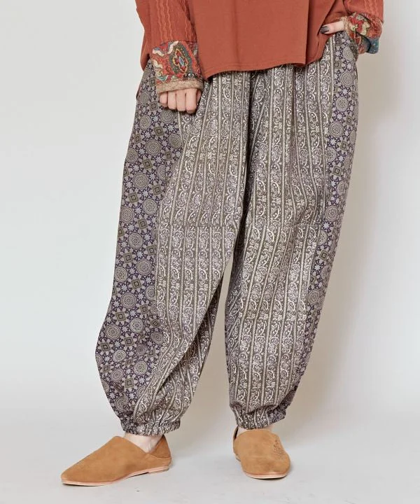 Casual Clothing For Women Ajrakh Paisley Patchwork Harem Pants