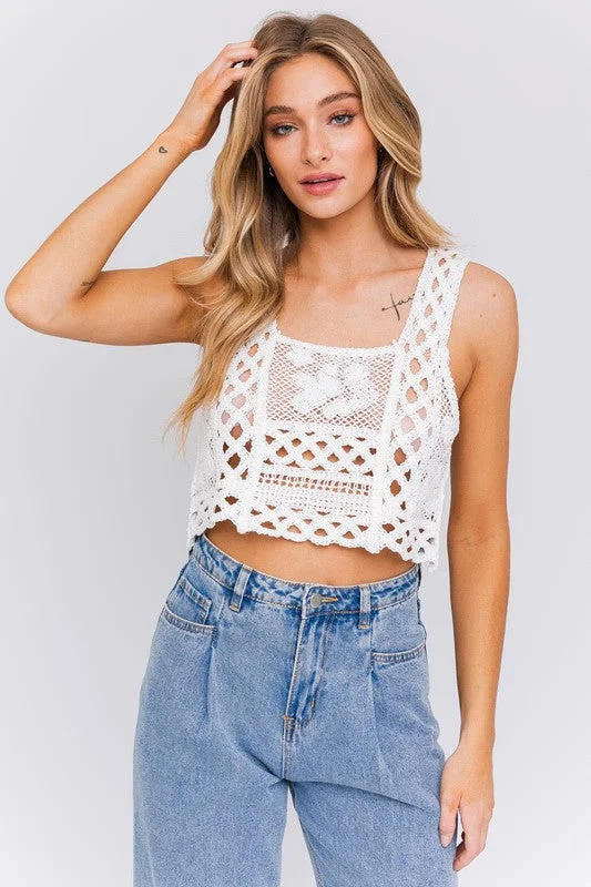 Women's Seasonal Clothing Seabreeze Sleeveless Crochet Top